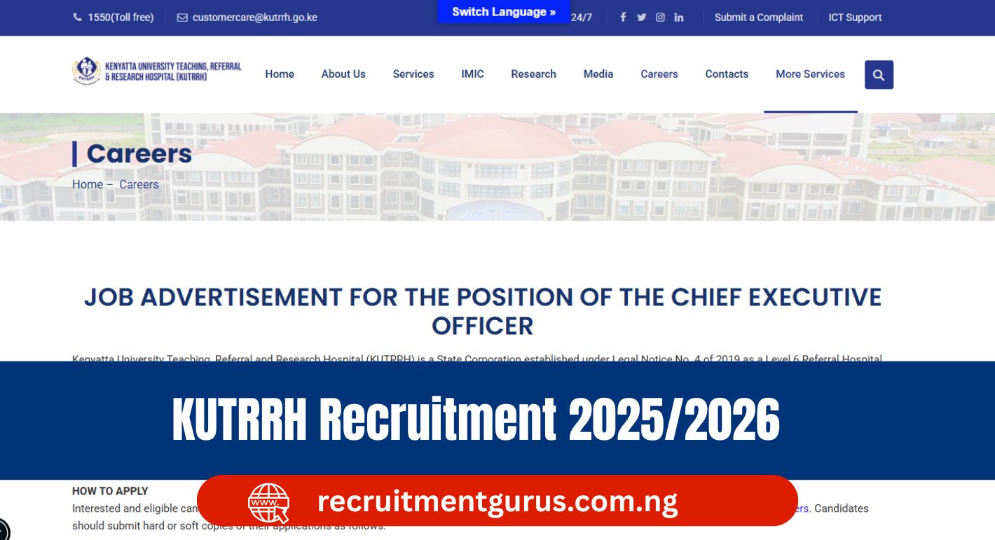 KUTRRH Recruitment 2025/2026