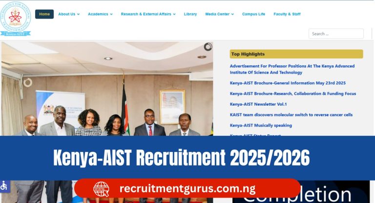 Kenya-AIST Recruitment 2025/2026 – Full Guide on How to Apply