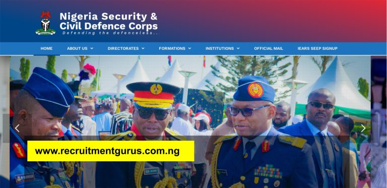 NSCDC Recruitment 2025/2026 Portal | Application Form