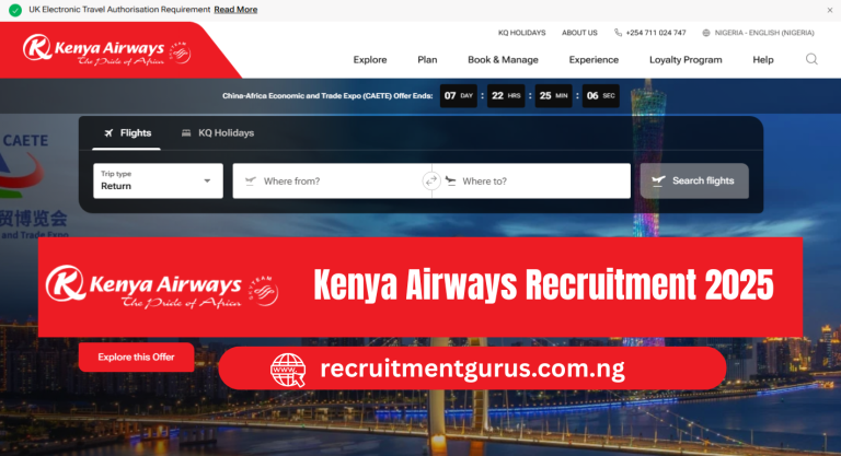 Kenya Airways Recruitment Portal 2025/2026 – Apply Now for Exciting Opportunities