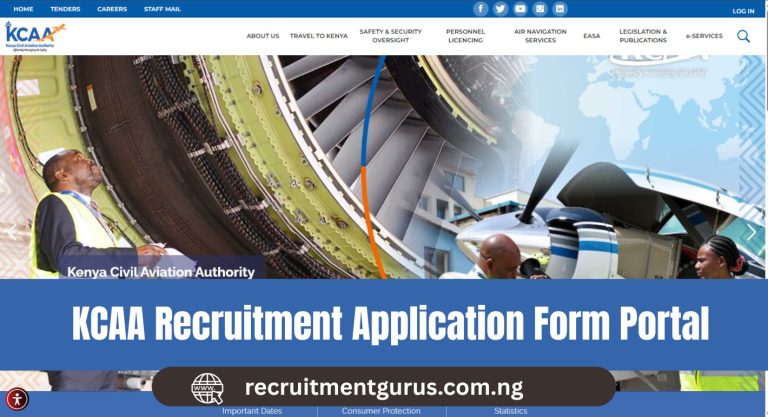 KCAA Recruitment Application Form Portal – Apply Now