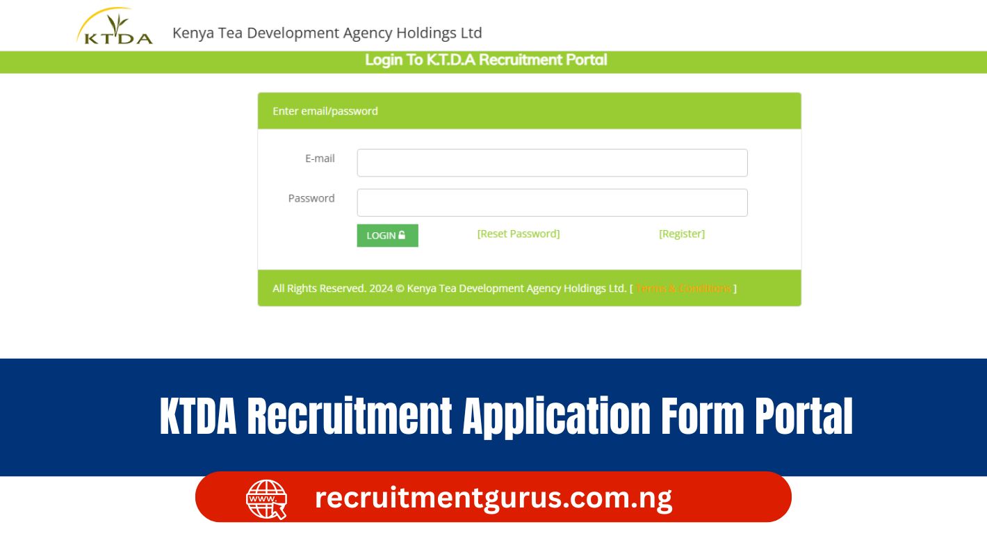 KTDA Recruitment Application Form Portal 2025/2026