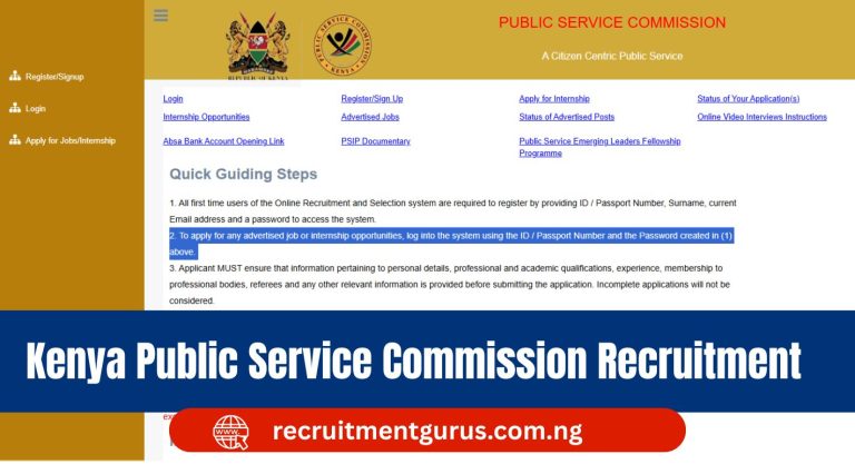 Kenya Public Service Commission (PSC) Recruitment 2025/2025