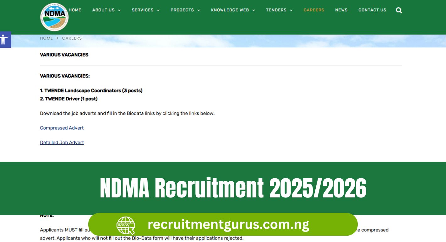 National Drought Management Authority (NDMA) Recruitment 2025/2026