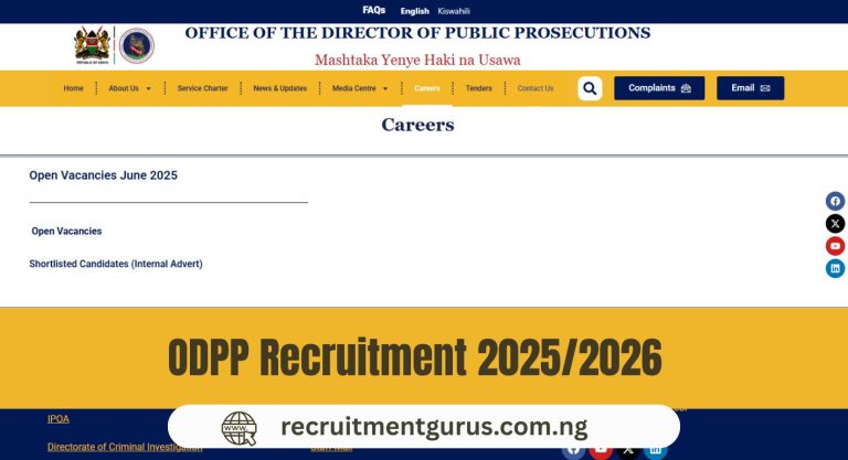 ODPP Recruitment Application Portal 2025/2026 | Apply Now