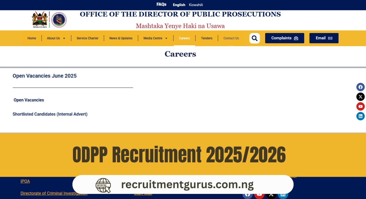 ODPP Recruitment Application Portal 2025/2026 | Apply Now
