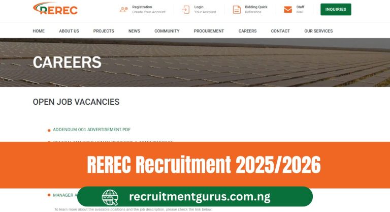 REREC Recruitment 2025/2026 | Application Portal & FAQs