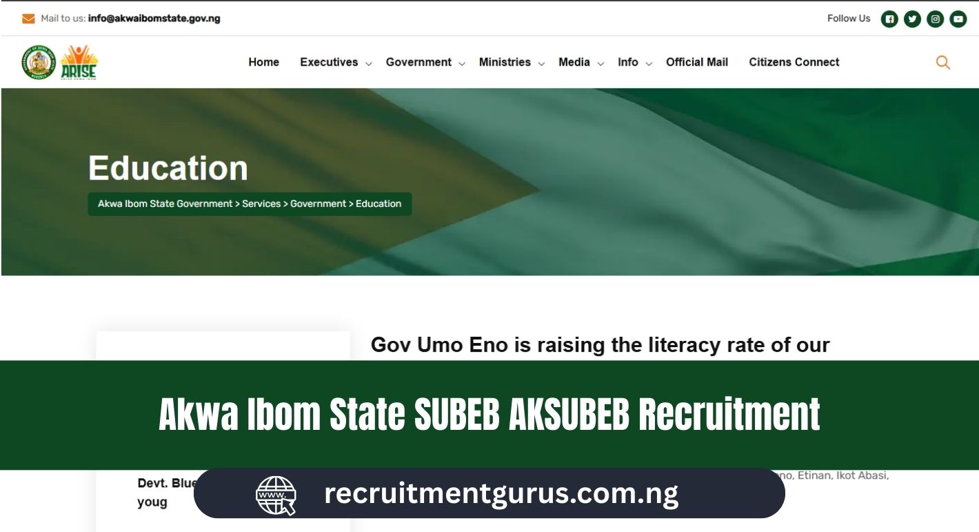 Akwa Ibom State SUBEB AKSUBEB Recruitment 2025/2026