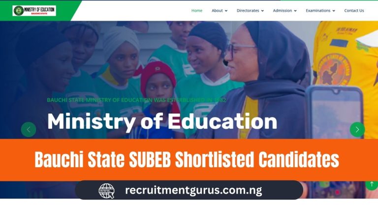Bauchi State SUBEB Shortlisted Candidates 2025/2026