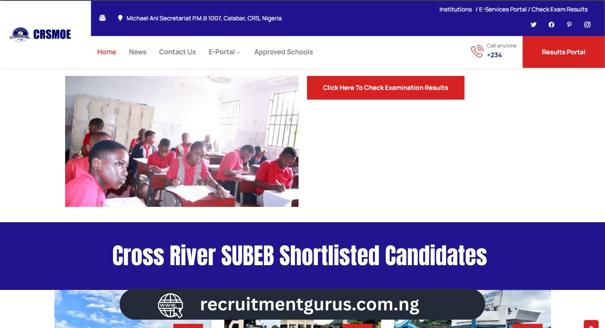 Cross River SUBEB Shortlisted Candidates 2025