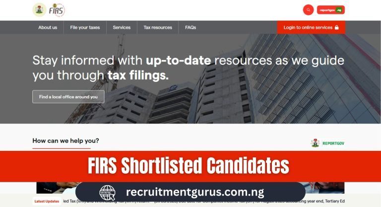 FIRS Shortlisted Candidates 2025/2026 | PDF Download, Screening & Latest Updates