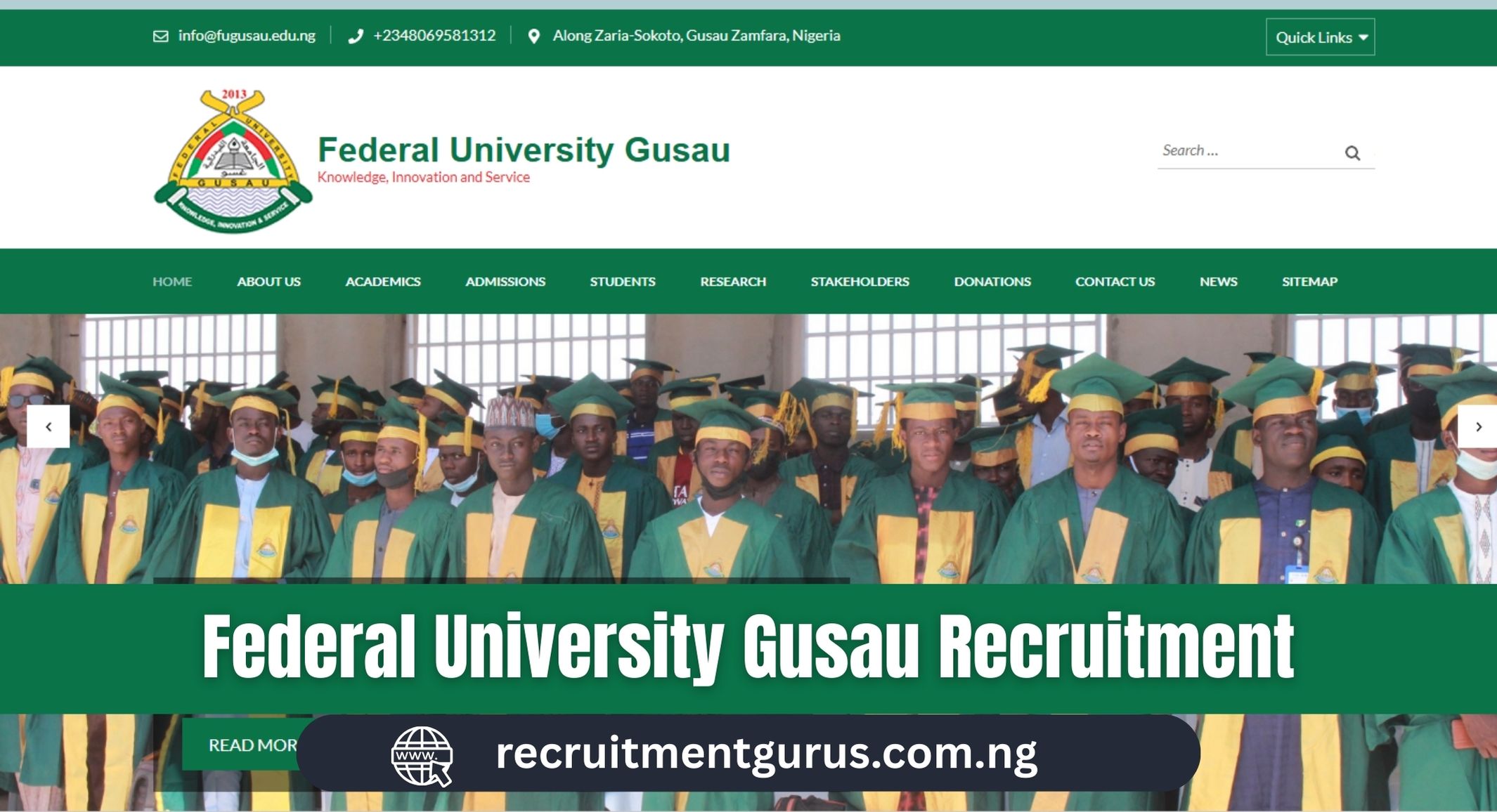 Federal University Gusau (FUGUS) Recruitment 2025/2026