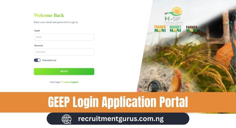 GEEP Login Application Portal 2025/2026