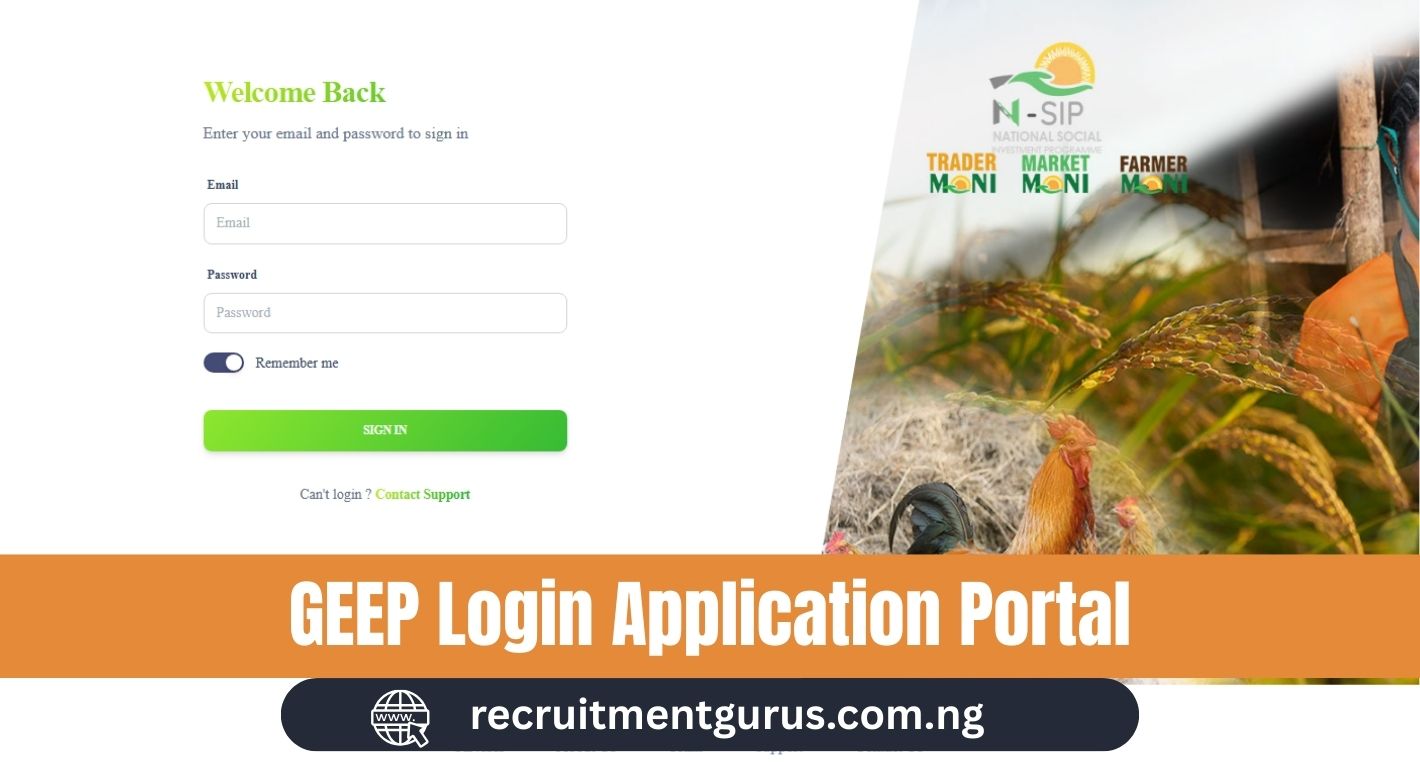 GEEP Login Application Portal 2025/2026