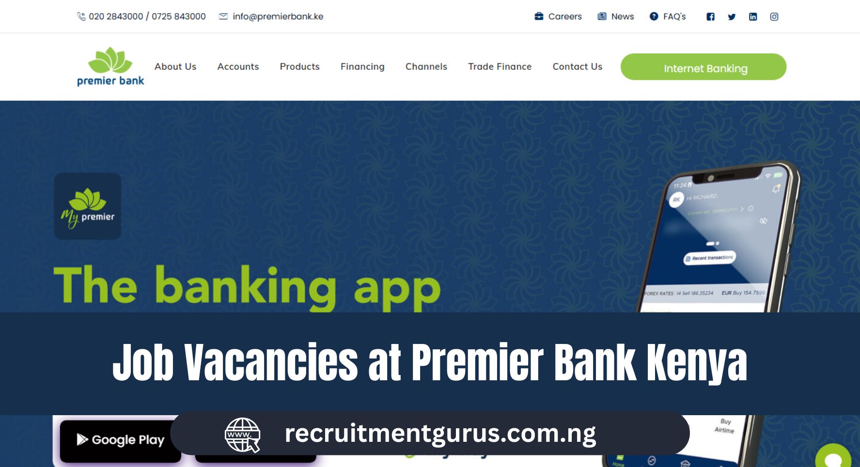 Job Vacancies at Premier Bank Kenya