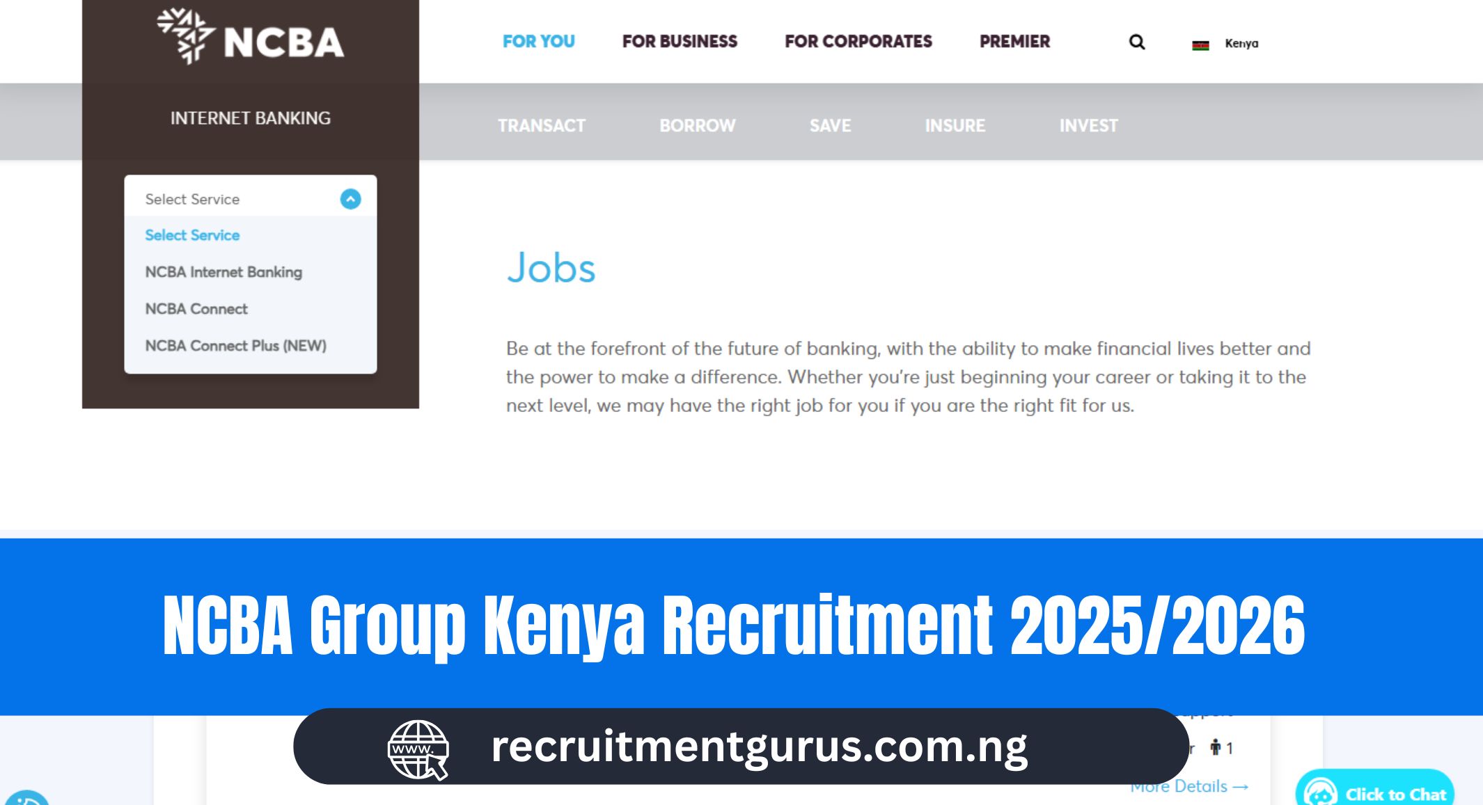 NCBA Group Kenya Recruitment 2025/2026