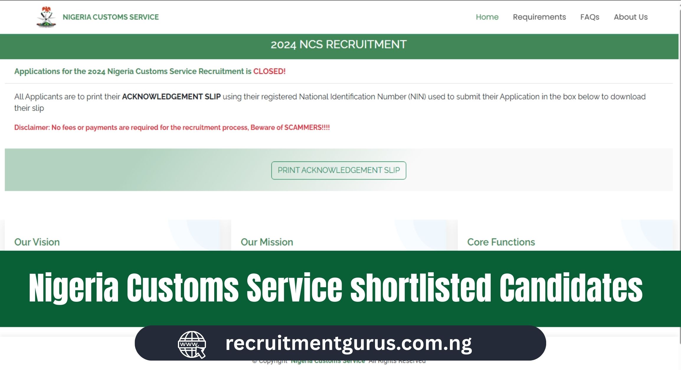 NCS Shortlisted Candidates 2025 | PDF Download & Screening Updates