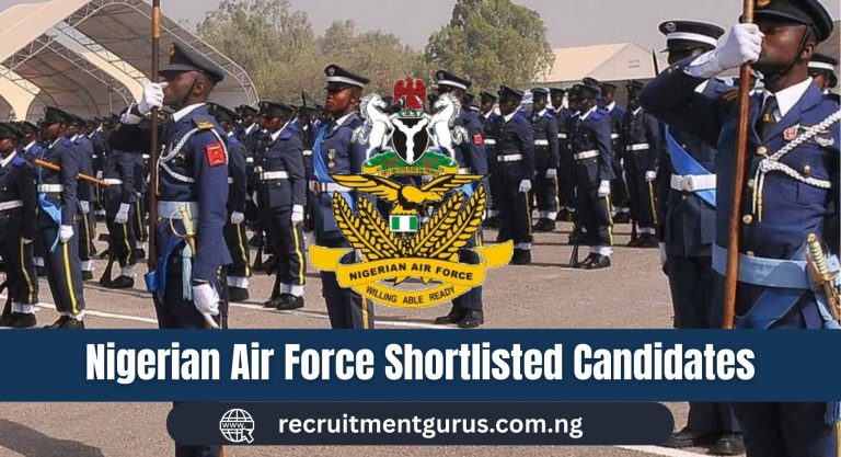 Nigerian Air Force Shortlisted Candidates 2025/2026