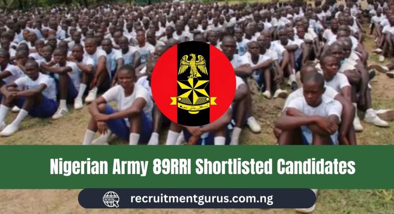 Nigerian Army 89RRI Shortlisted Candidates 2025