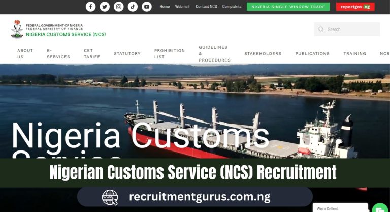 Nigerian Customs Service (NCS) Recruitment 2025 – Step-by-Step Guide