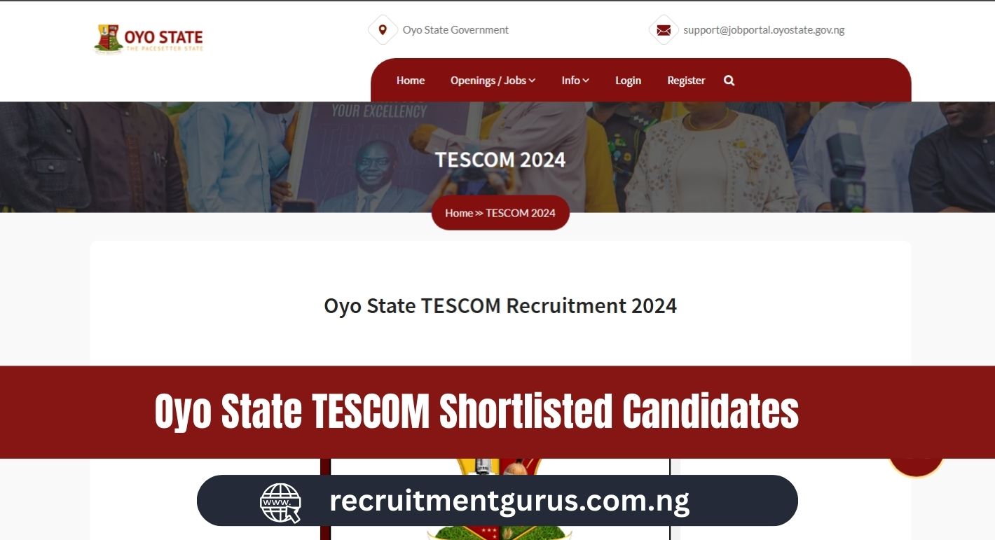 Oyo State TESCOM Shortlisted Candidates 2025