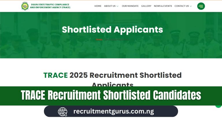 TRACE Recruitment Shortlisted Candidates 2025/2026 | PDF Download & Screening Updates