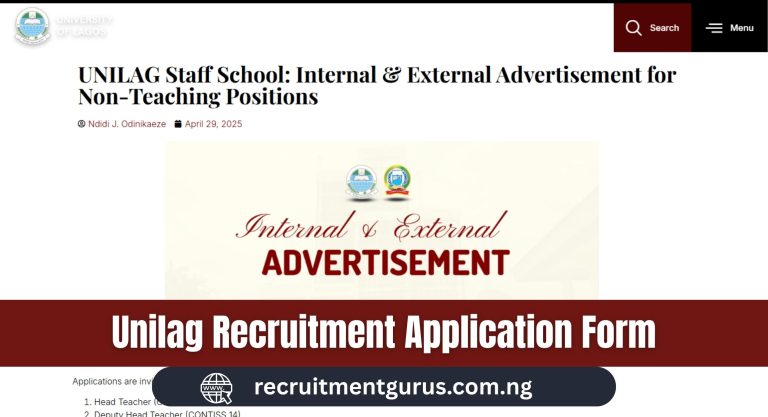 UNILAG Recruitment 2025/2026 Application