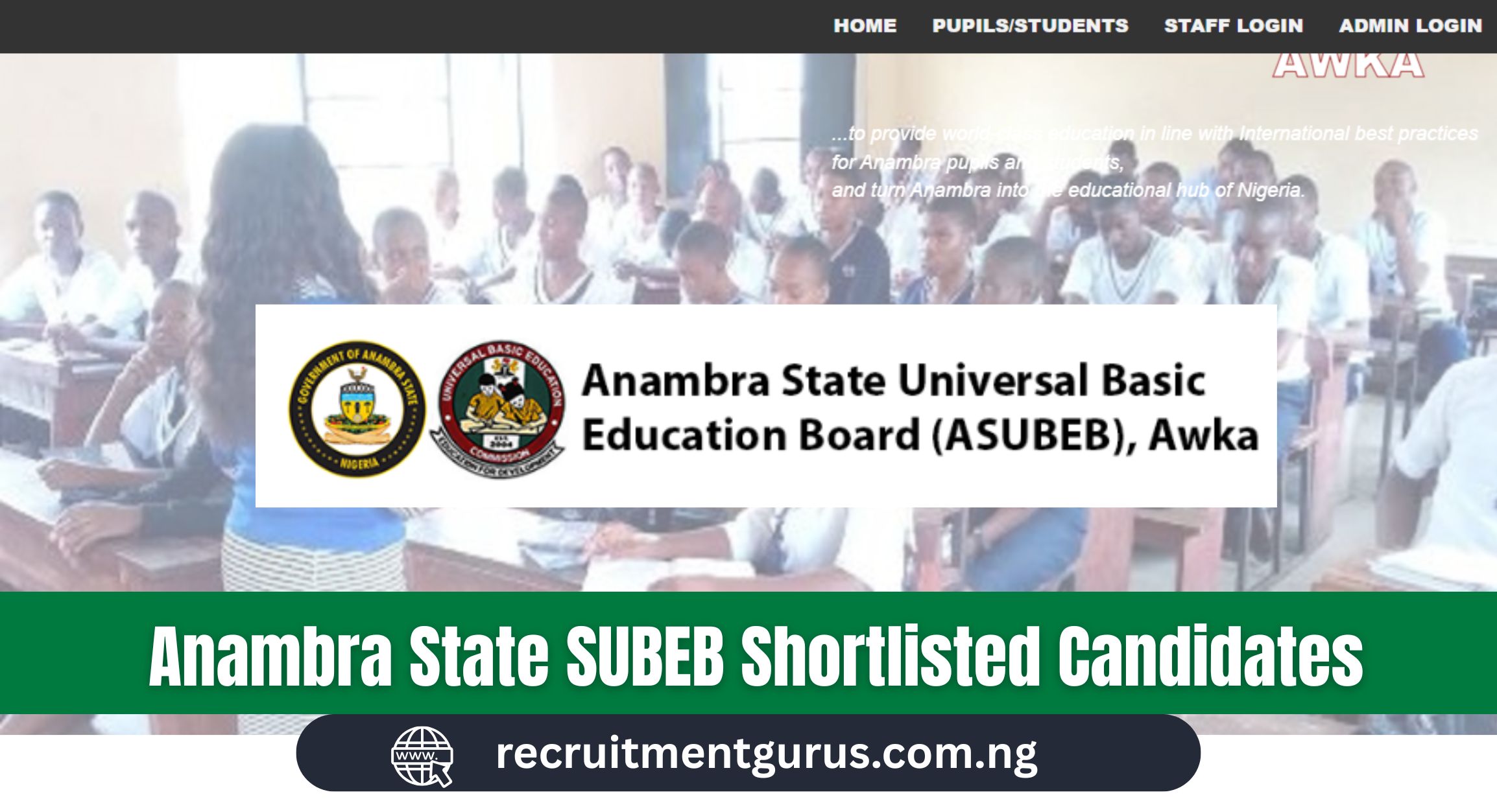 Anambra State SUBEB Shortlisted Candidates 2025/2026