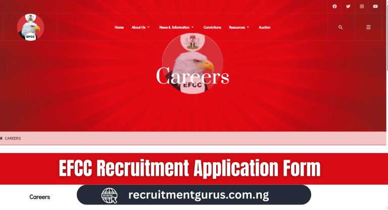 EFCC Recruitment 2025/2026 Application Form Portal
