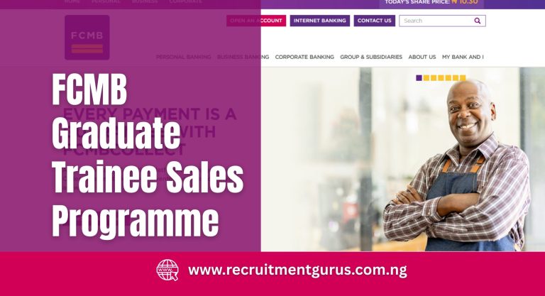 FCMB Graduate Trainee Sales Programme 2025