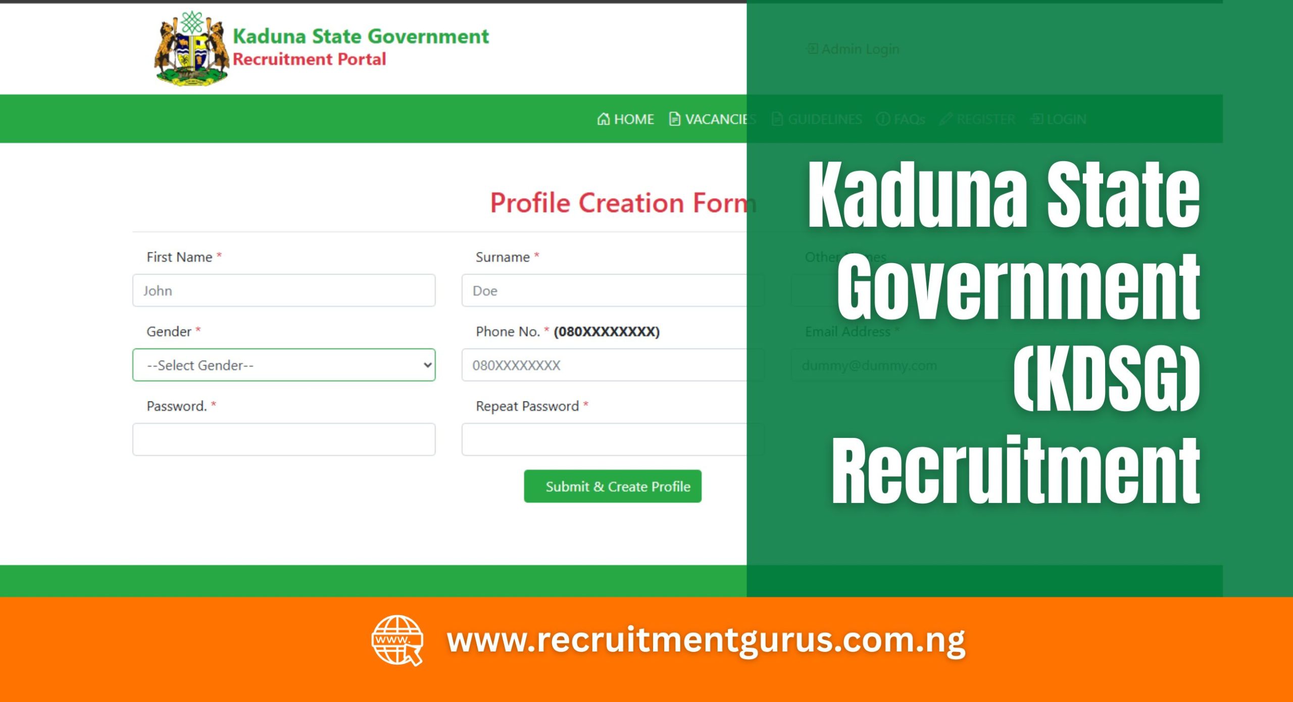 KDSG Recruitment 2025/2026 Application