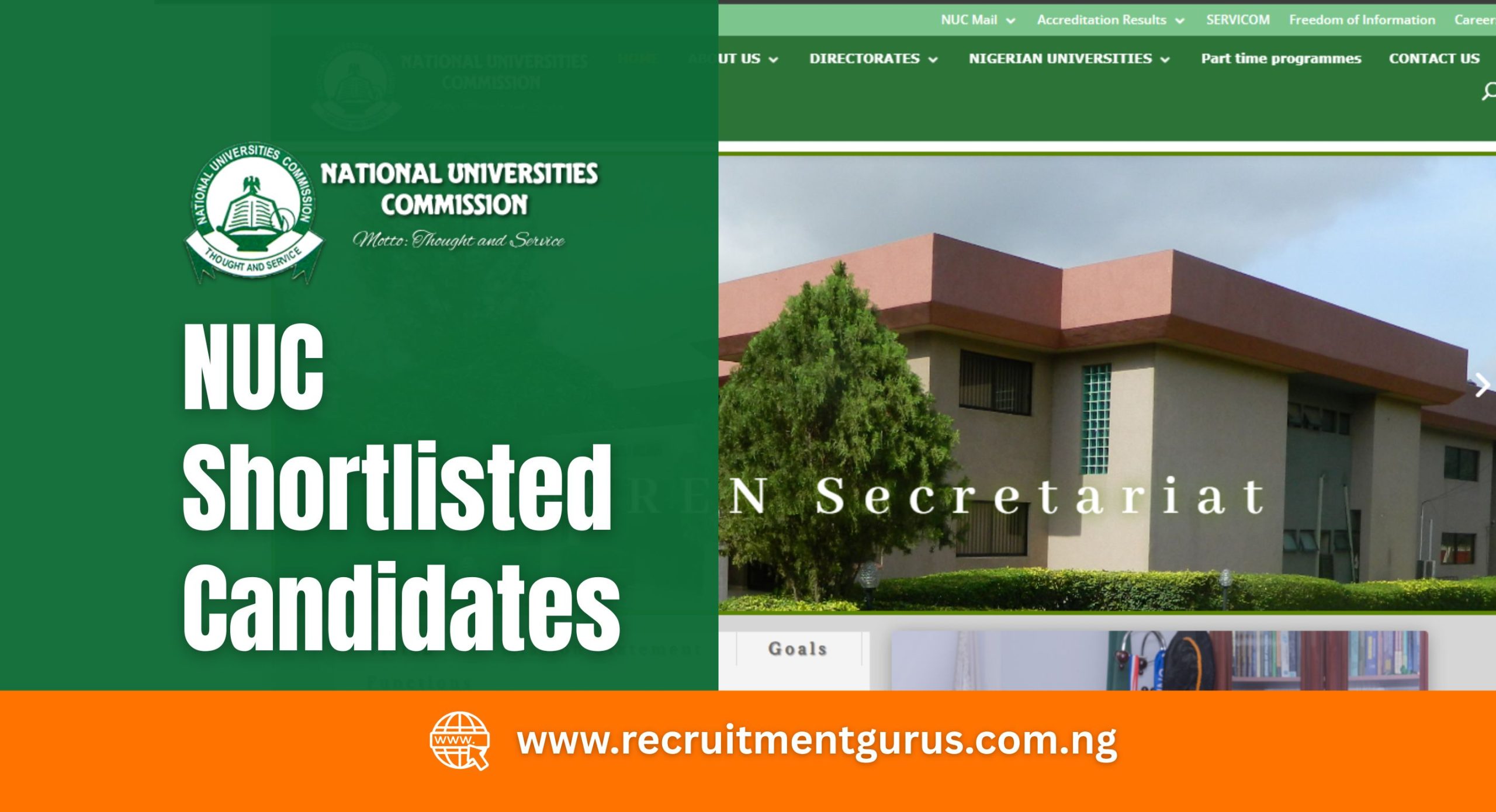 NUC Shortlisted Candidates 2025/2026