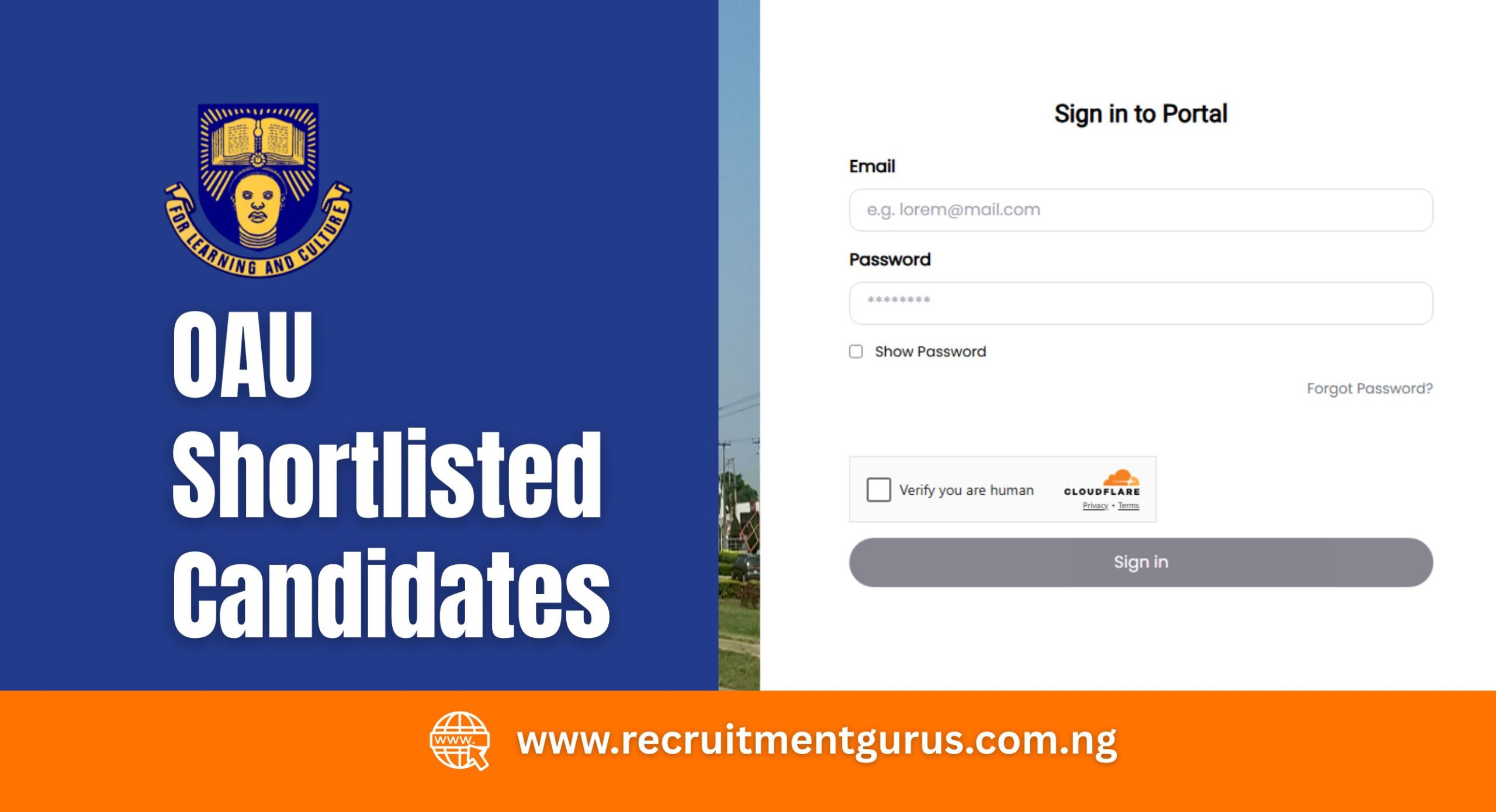 OAU Shortlisted Candidates 2025/2026 is Out