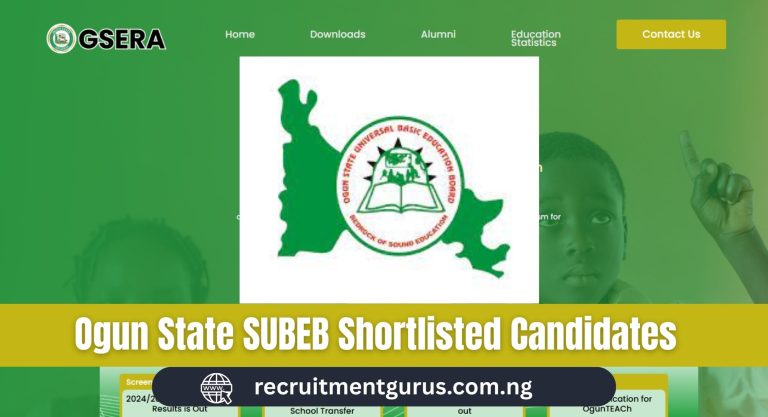Ogun State SUBEB Shortlisted Candidates 2025/2026