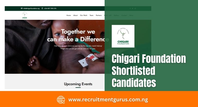 Chigari Foundation Shortlisted Candidates 2025/2026