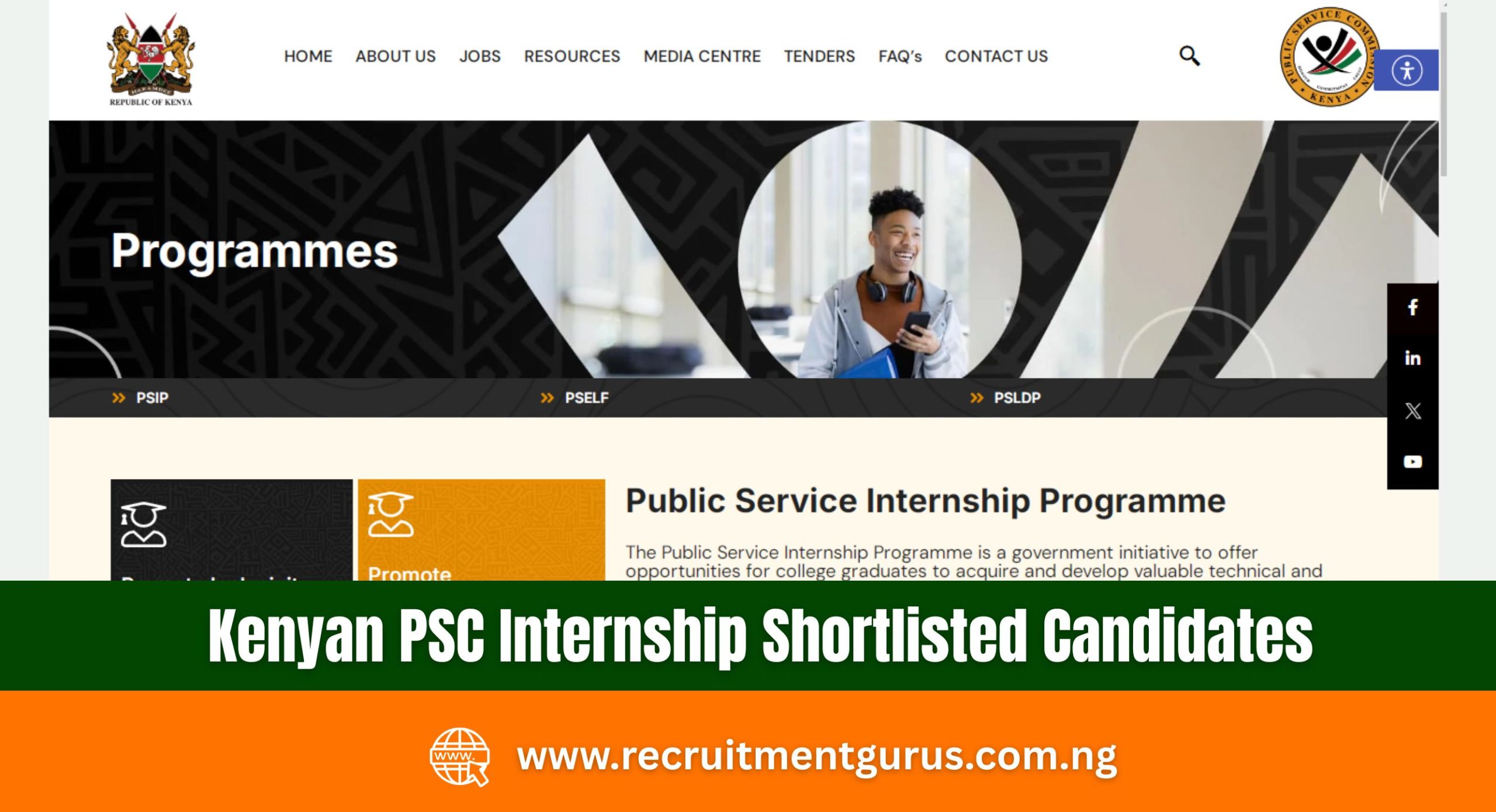 Kenyan PSC Internship Shortlisted Candidates