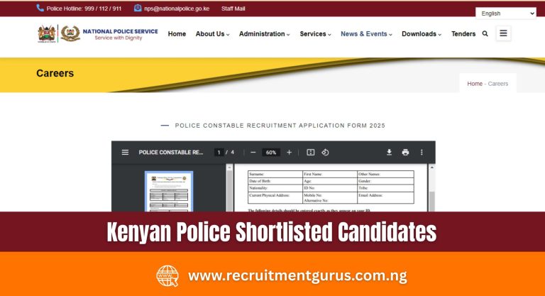 Kenyan Police Shortlisted Candidates 2025/2026 | How to Check & What Comes Next