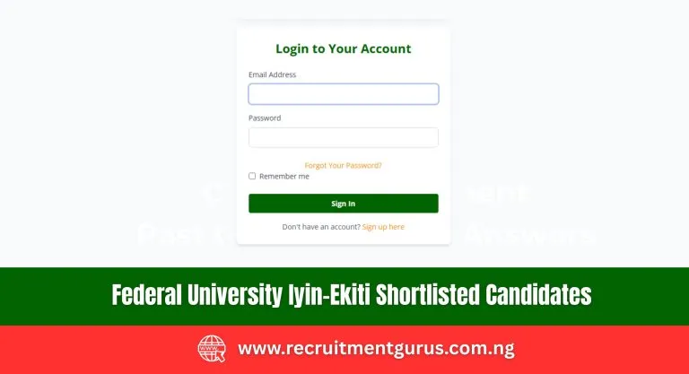 Federal University Iyin-Ekiti Shortlisted Candidates 2025/2026